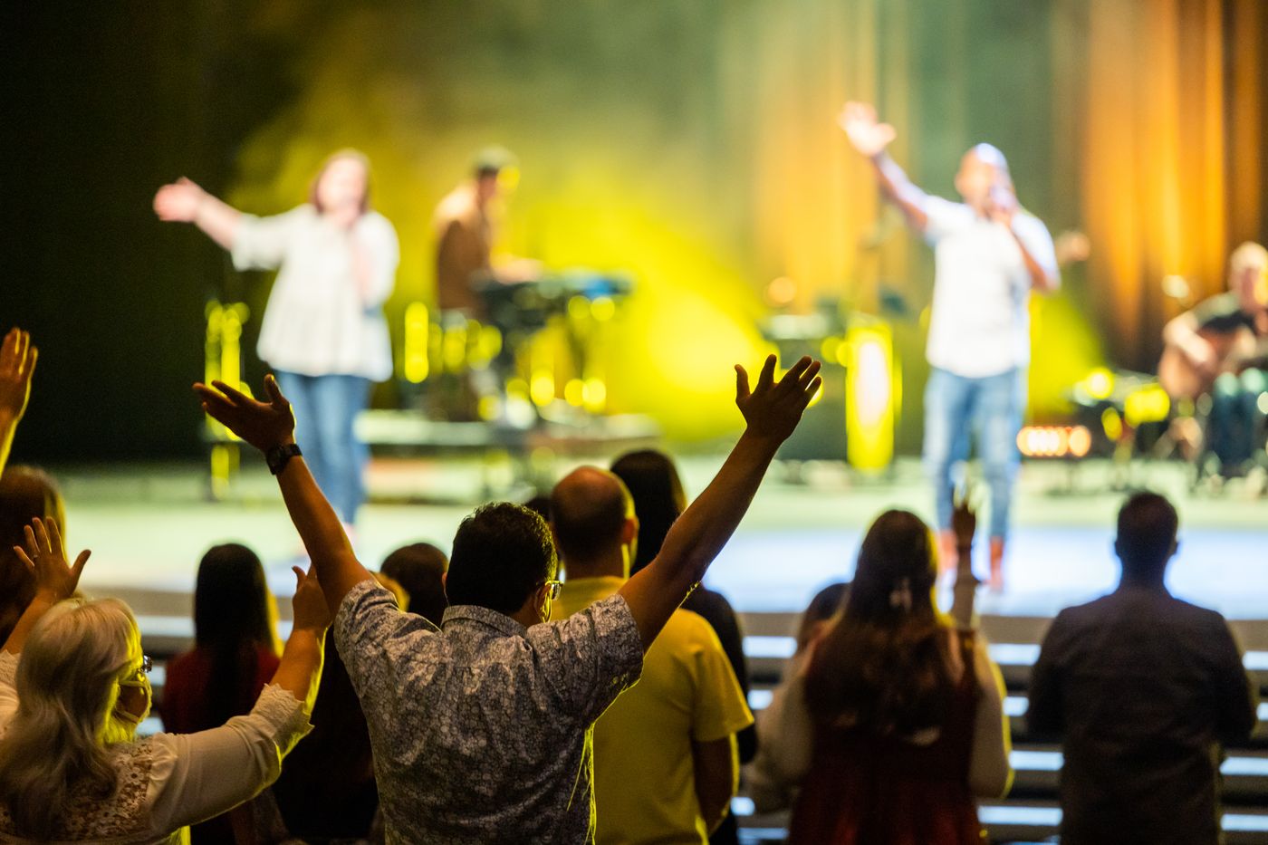 An event audience enjoying a live performance